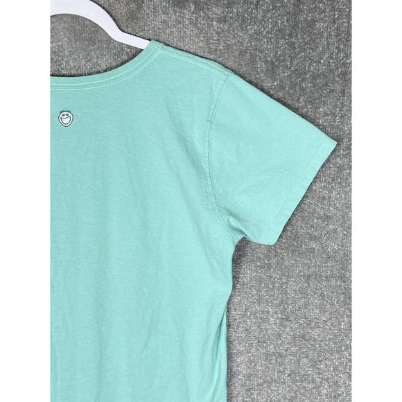 Life Is Good Classic Fit V-Neck FIND YOUR ANCHOR Top Womens Size Large Turquoise - Picture 9 of 16